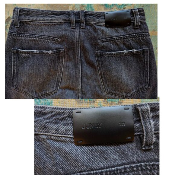 JNBY Women's Distressed Denim Pants Jeans Waist 31" Faded Black - Picture 3 of 5